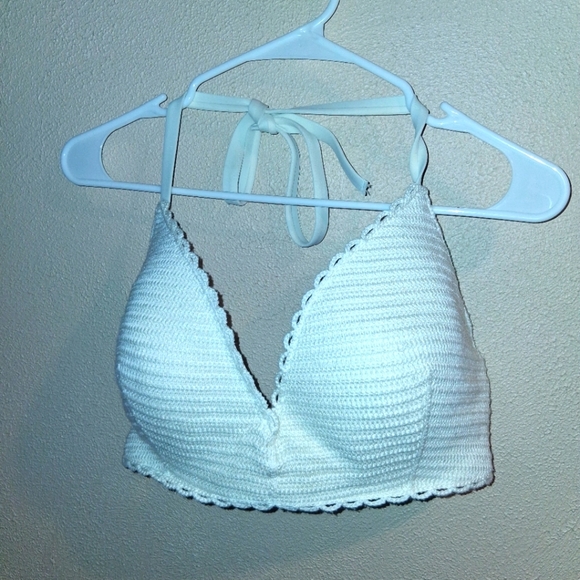 Shade & shore white Crochet  bikini top 36 DD - Picture 1 of 4